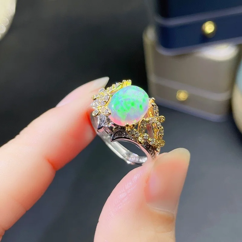 Женское кольцо из искусственного опала, ювелирное изделие из серебра 925 пробы 
Женское кольцо из искусственного опала, ювелирное изделие из серебра 925 пробы