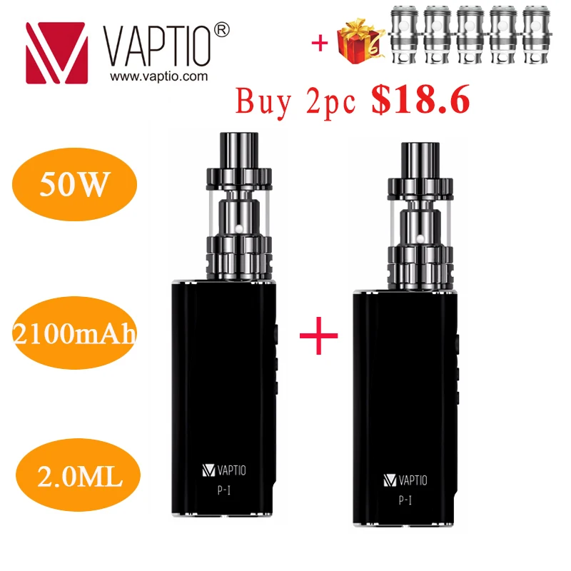 ClearanceElectronic cigarette Vaptio P1 Kit 50W Vaporizer 2100mah Built in battery 2/3ml E-liquid Atomizer coil 0.25ohm vapor
ClearanceElectronic cigarette Vaptio P1 Kit 50W Vaporizer 2100mah Built in battery 2/3ml E-liquid Atomizer coil 0.25ohm vapor