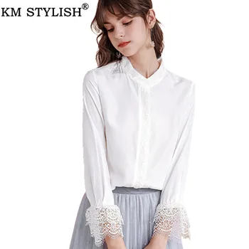 Fashion Women Blouses 2019 White Lace Shirt 2019 Autumn New Brand Women's Solid Color Flare Long Sleeve Woven Tops and Blouses
Fashion Women Blouses 2019 White Lace Shirt 2019 Autumn New Brand Women's Solid Color Flare Long Sleeve Woven Tops and Blouses