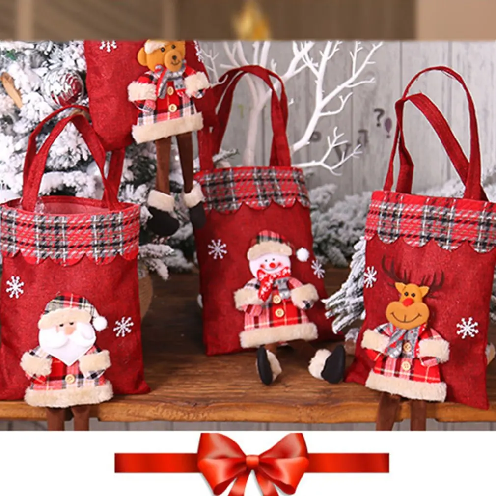 christmas decorations christmas burlap gift bag candy bag santa