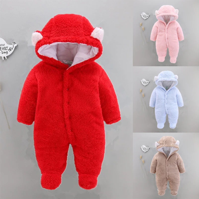 Newborn Warm Romper Baby Girl Boy Clothing Solid Color Infant Cartoon Bear Ear Kids Velvet Hooded Jumpsuit Rompers Clothes
Newborn Warm Romper Baby Girl Boy Clothing Solid Color Infant Cartoon Bear Ear Kids Velvet Hooded Jumpsuit Rompers Clothes