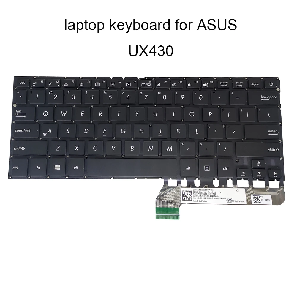 Backlight keyboard for ASUS zenbook UX430 UX430UQ UX430UN US English black KB Green cable Screw Post 0KNB0 2627TA00 Hot sale
Backlight keyboard for ASUS zenbook UX430 UX430UQ UX430UN US English black KB Green cable Screw Post 0KNB0 2627TA00 Hot sale