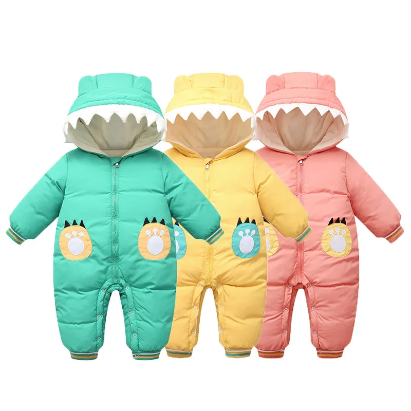 

2020 Winter Warm New Born 3M 6M 9M 12M 18M 24M Toddler Infant Jumpsuit Plus Velvet 80 90 100cm Cartoon Baby Boys Girls Rompers