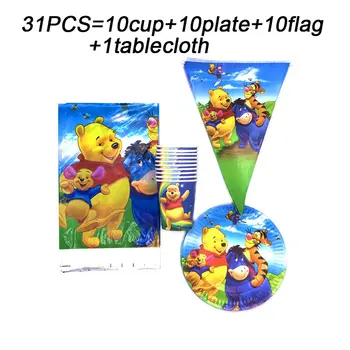 Disney Winnie The Pooh Theme Birthday Party Disposable Tableware Set Winnie The Pooh Disposable Plates/Cups/Flags Supplies Decor
Disney Winnie The Pooh Theme Birthday Party Disposable Tableware Set Winnie The Pooh Disposable Plates/Cups/Flags Supplies Decor