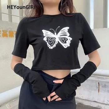 HEYounGIRL Butterfly Print Long Sleeve T-shirt Women Casual Black Harajuku Cropped T Shirt Ladies Reflective Thumb Hole Autumn
HEYounGIRL Butterfly Print Long Sleeve T-shirt Women Casual Black Harajuku Cropped T Shirt Ladies Reflective Thumb Hole Autumn