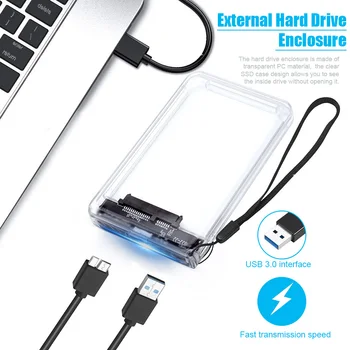 2.5inch External Hard Drive Enclosure Plug And Play Tool Free Universal USB3.0 To SATA Data Transmission HDD SSD Accessories 
2.5inch External Hard Drive Enclosure Plug And Play Tool Free Universal USB3.0 To SATA Data Transmission HDD SSD Accessories