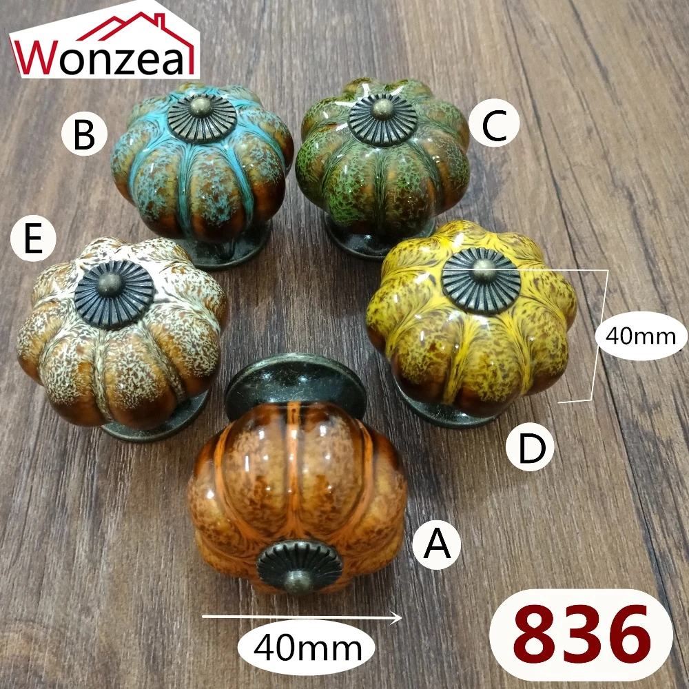 6pcs 40mm Pumpkin ceramic knob Blue color Single Hole knob Zinc alloy Kitchen Furniture knob drawer pulls
6pcs 40mm Pumpkin ceramic knob Blue color Single Hole knob Zinc alloy Kitchen Furniture knob drawer pulls