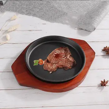 Circle Barbecue Plate Steak Frying Pan Pizza Baking Mould Tray Non-stick Iron Black Cast pot egg rolls fried pancake thick
Circle Barbecue Plate Steak Frying Pan Pizza Baking Mould Tray Non-stick Iron Black Cast pot egg rolls fried pancake thick