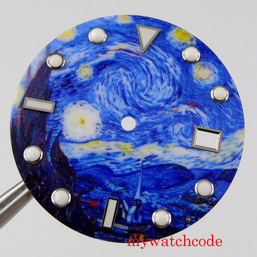 BLIGER 31mm Blue Sterile Dial With Date Window Sky Pattern Fit NH35 Automatic Movement Luminous Marks
BLIGER 31mm Blue Sterile Dial With Date Window Sky Pattern Fit NH35 Automatic Movement Luminous Marks