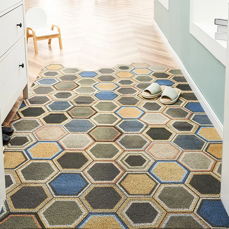 Retro color Entrance hall carpet PVC wire loop mat INS Creative geometry Door mat Living room floor mat bathroom non-slip rug
Retro color Entrance hall carpet PVC wire loop mat INS Creative geometry Door mat Living room floor mat bathroom non-slip rug