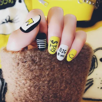 Yellow Cartoon Pattern 24 sheet/set Fake False Nail Tips Round Cover Glue Manicure Makeup New Design Pure Art Nail Stickers S12
Yellow Cartoon Pattern 24 sheet/set Fake False Nail Tips Round Cover Glue Manicure Makeup New Design Pure Art Nail Stickers S12
