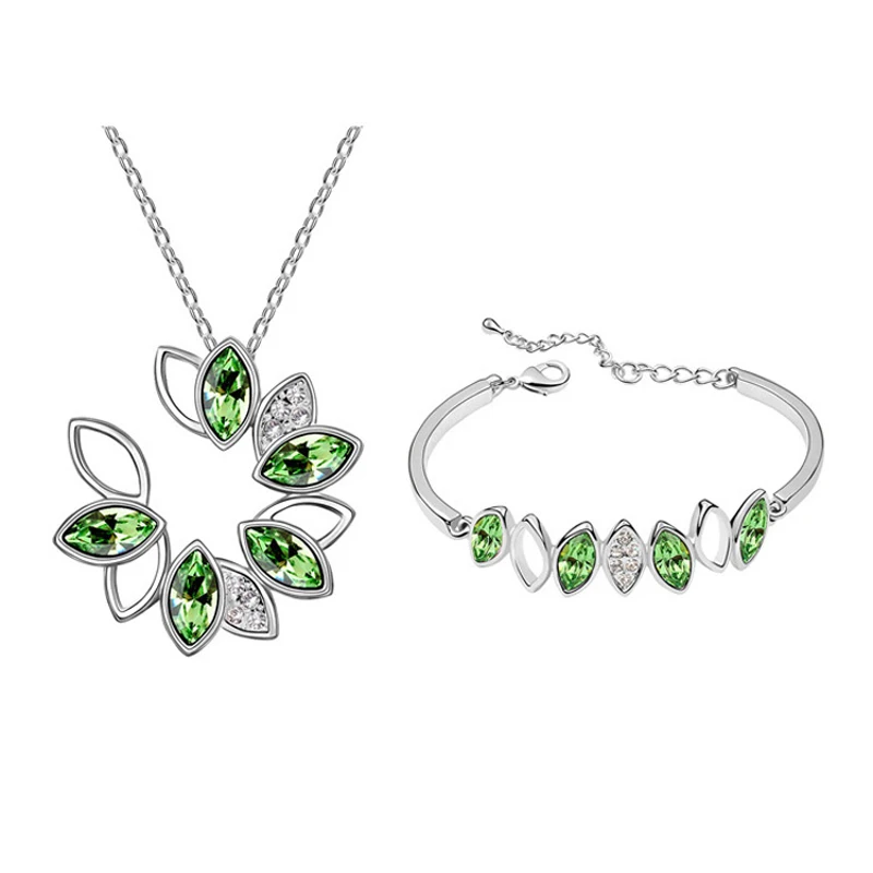 

11.11 new flower luxury jewellery set for women wedding party bijoux made with Austrian crystal best valentine's Day jewerly set