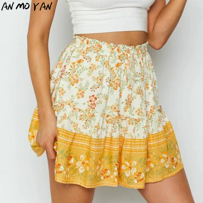 Refreshing And Fashionable Summer High Waist Skirt Bohemian Ethnic Style Lotus Leaf Print Women Skirt Elastic Waist
Refreshing And Fashionable Summer High Waist Skirt Bohemian Ethnic Style Lotus Leaf Print Women Skirt Elastic Waist