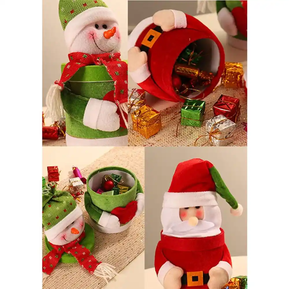 cute christmas candy jar snowman santa claus pattern candy jar