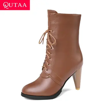 QUTAA 2020 PU Leather Warm Fur Zipper Fashion Women Shoes Round Toe Lace Up Spike High Heel All Match Mid Calf Boots Size 34-43
QUTAA 2020 PU Leather Warm Fur Zipper Fashion Women Shoes Round Toe Lace Up Spike High Heel All Match Mid Calf Boots Size 34-43