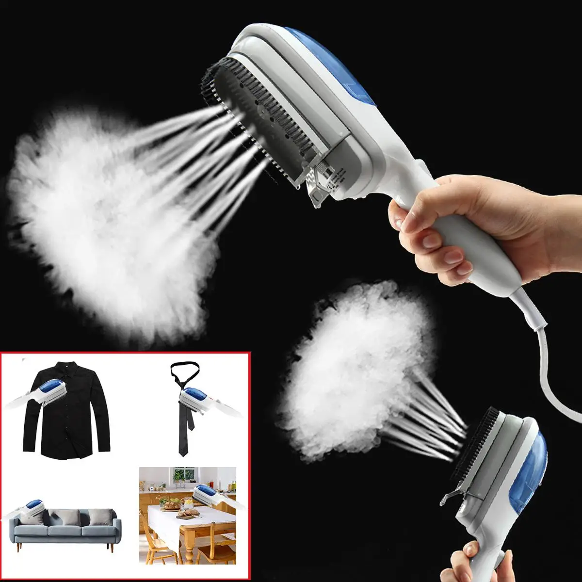 Human - 800W 110V Portable Handheld Garment Fabric Laundry Cloth Wrinkle Brush Steamer Electric Steam Iron Steamer Eliminate Wrinkles