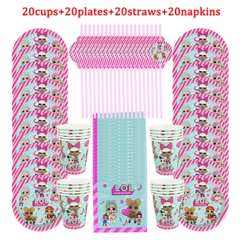 80Pcs Cartoon Surprise Dolls Theme Kid Favor Birthday Party Paper Disposable Cup+Plate+Napkin+Straw Decoration Party Supplies 
80Pcs Cartoon Surprise Dolls Theme Kid Favor Birthday Party Paper Disposable Cup+Plate+Napkin+Straw Decoration Party Supplies