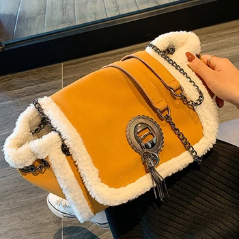 Women 2019 Winter New Fashion Shoulder Bag Large Capacity Crossbody Bags Designer Style High Quality Chain Plush Leather Handbag 
Women 2019 Winter New Fashion Shoulder Bag Large Capacity Crossbody Bags Designer Style High Quality Chain Plush Leather Handbag