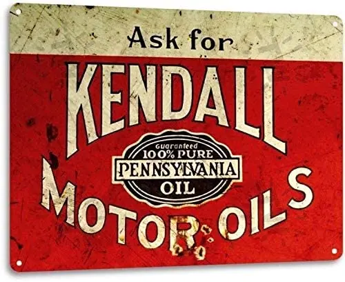 Винтажный металлический жестяной ретро-знак для украшения стен от Kendall Motor Oil Logo Gas