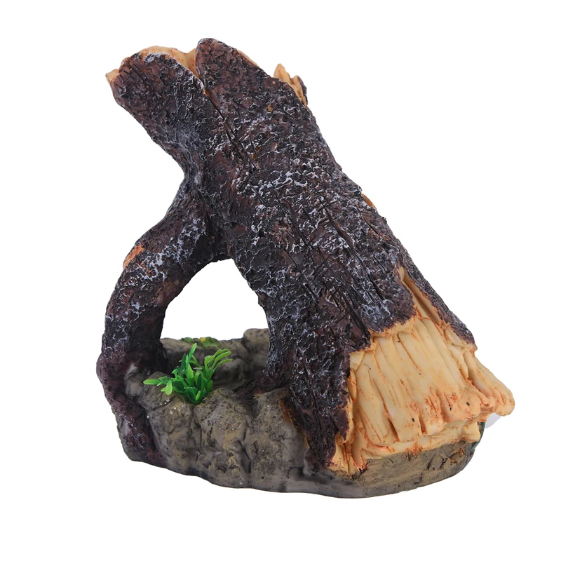 1 Aquarium Decoration Ornament Resin Wood Trunk Log Fish Tank Decoration for Fish Tank Betta Fish Accessories Hideout Cave