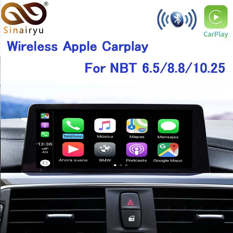 Фото Sinairyu WI-FI Беспроводной Apple Carplay автомобильный игровой Android авто для BMW НБТ на