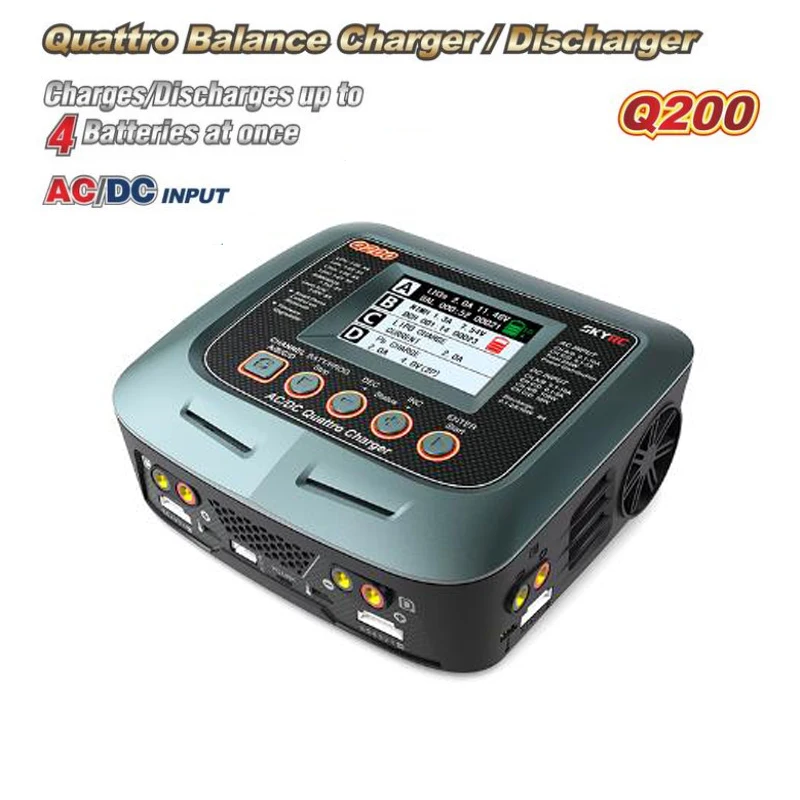 SkyRC Q200 QUATTRO AC/DC 2X100W 2X50W Lipo Battery Balance Charger Discharger For SkyRc Accessories
SkyRC Q200 QUATTRO AC/DC 2X100W 2X50W Lipo Battery Balance Charger Discharger For SkyRc Accessories