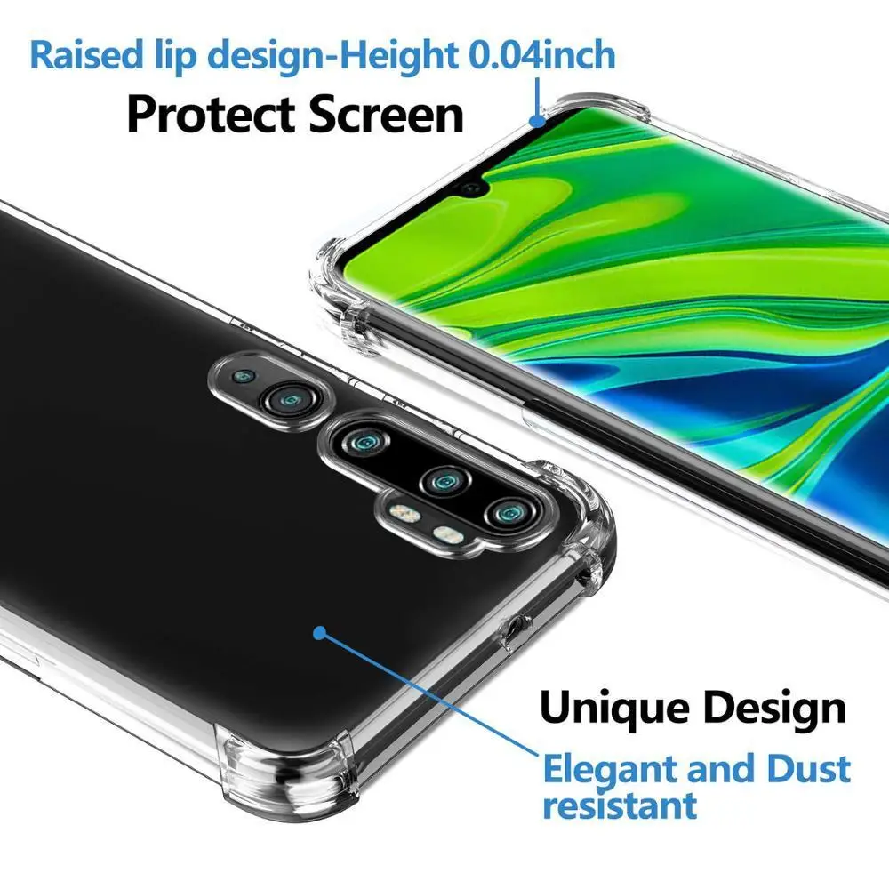Чехол для Xiaomi Mi Note 10 Pro противоударный чехол с воздушной подушкой 9 SE CC9 Прозрачный