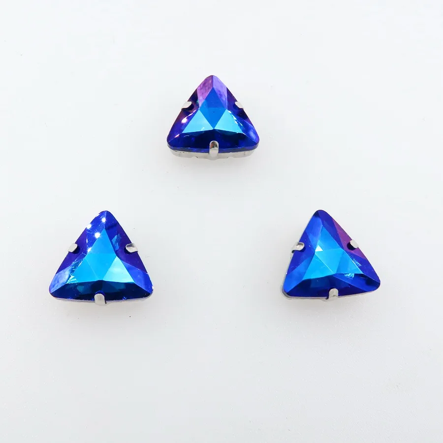 Description Picture 6 of itemAB colors Silver claw settings 18mm Triangle shape glass Crystal Sew on rhinestone beads garments shoes handicraft diy trim