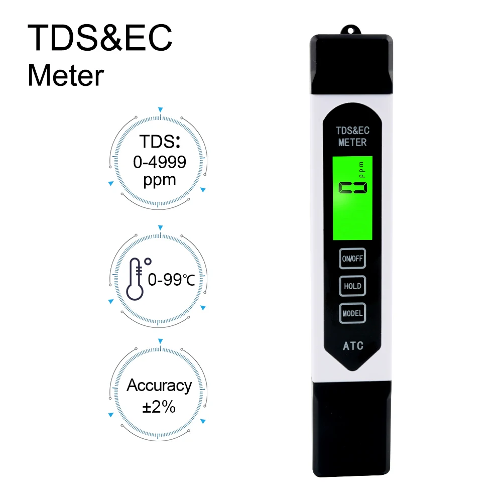 Portable Digital TDS Instrumentation EC Water Quality Pen ATC Conductivity Analyzer for Aquarium Swimming Pool Drinking Water
Portable Digital TDS Instrumentation EC Water Quality Pen ATC Conductivity Analyzer for Aquarium Swimming Pool Drinking Water