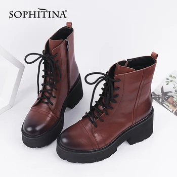 SOPHITINA Women Boots Autumn Winter High Quality Leather Ankle Boots Round Toe High Heel Platform Zipper Mature Shoes Women C831
SOPHITINA Women Boots Autumn Winter High Quality Leather Ankle Boots Round Toe High Heel Platform Zipper Mature Shoes Women C831