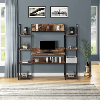 Home Office Computer Desk With Storage Hutch Double Bookcase Office Furniture Computer Workstation With Storage Bookshelf Tables
Home Office Computer Desk With Storage Hutch Double Bookcase Office Furniture Computer Workstation With Storage Bookshelf Tables