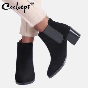 Coolcept Women Ankle Boots Real Leather Autumn Winter Short Boots Brand New Office Round Toe High Heels Women Shoes Size 34-43
Coolcept Women Ankle Boots Real Leather Autumn Winter Short Boots Brand New Office Round Toe High Heels Women Shoes Size 34-43