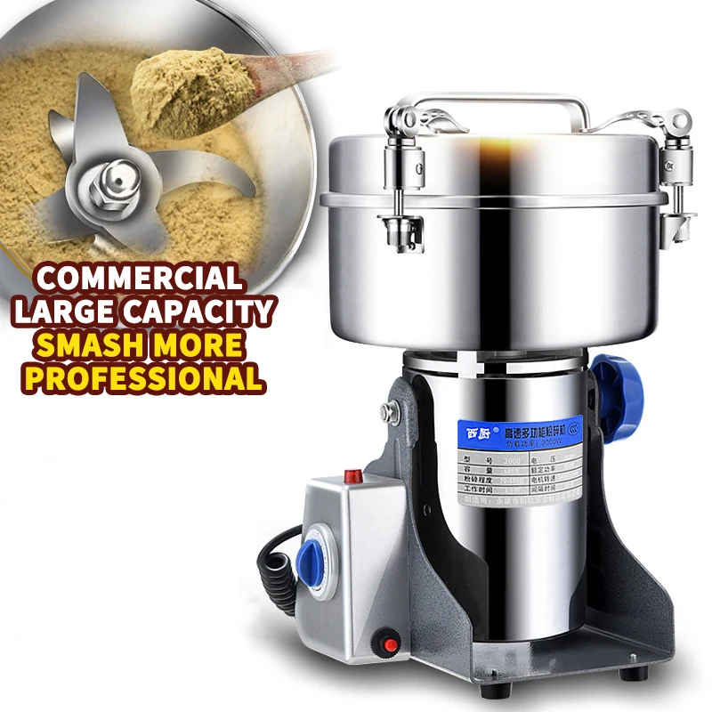 2000g Electric Grain Grinder Machine High Speed Swing Type 4000W Mill Powder Machine for Grinding Grains Spice Herb Dry Food
2000g Electric Grain Grinder Machine High Speed Swing Type 4000W Mill Powder Machine for Grinding Grains Spice Herb Dry Food