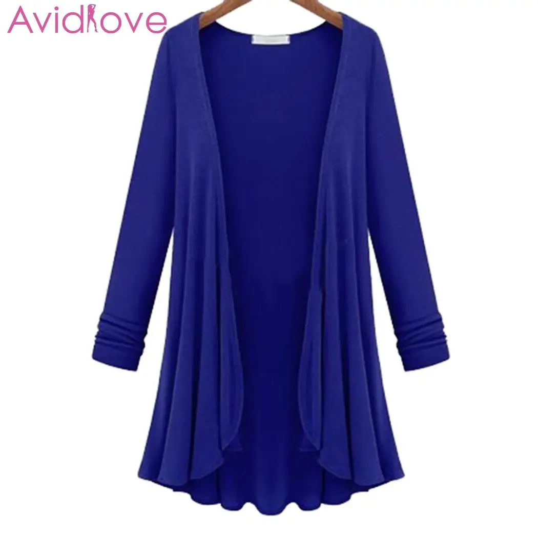 Women Casual Open Front Long Sleeve Pleated Draped Spring No Hem Solid Knit Party Cardigan Slim |