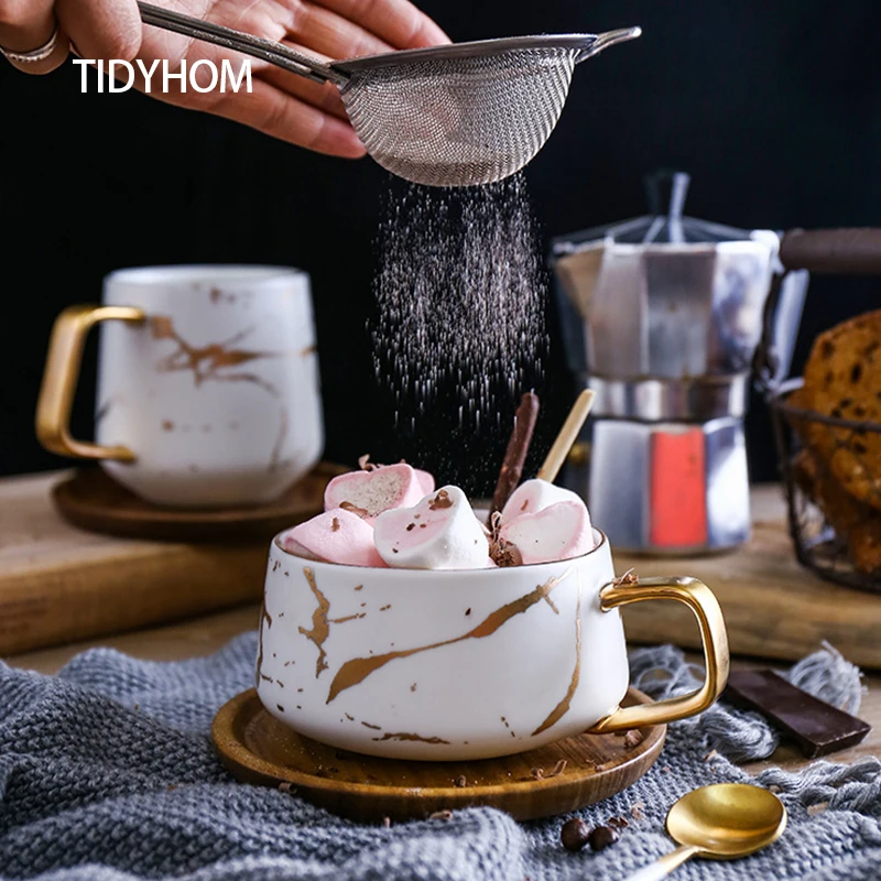 

Роскошные мраморные керамические кофейные чашки в скандинавском стиле, кофейные кружки, кофейные кружки, кофейные чашки для кафе, чая, завтрака, молока, блюдца, набор с ложкой