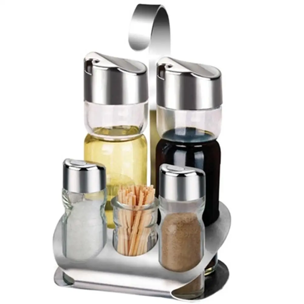 5PCS Cruet Set with Toothpick Box Anti-dust Moisture-proof Stainless Steel Dining Table Counter Top Seasoning Box Set
5PCS Cruet Set with Toothpick Box Anti-dust Moisture-proof Stainless Steel Dining Table Counter Top Seasoning Box Set