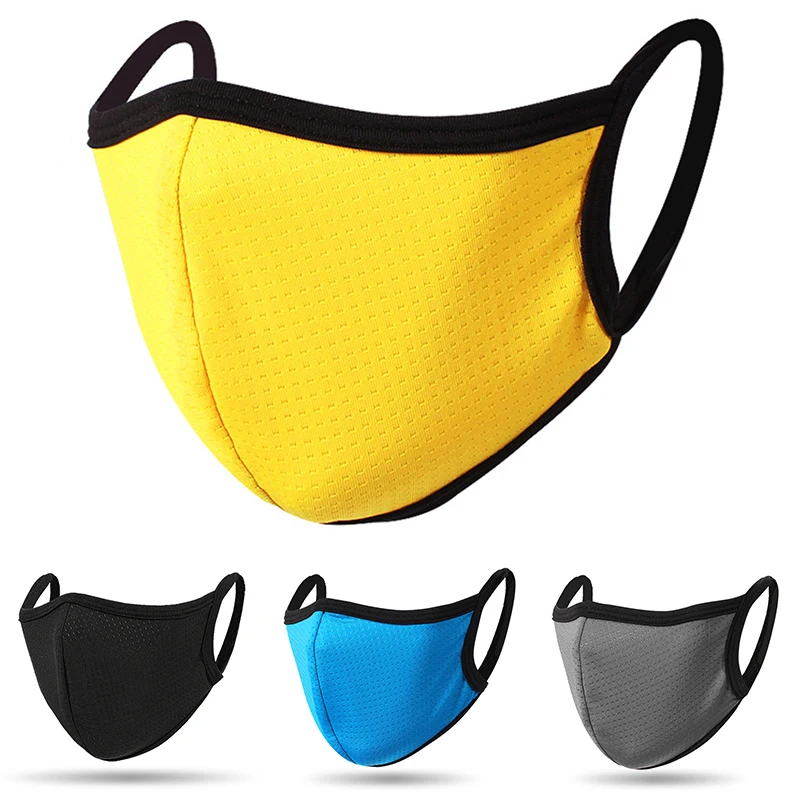 Black Ice Silk Quick-drying Breathable Outdoor Masks For Men Women Spring Summer Solid Color Face Cover Mouth Masks