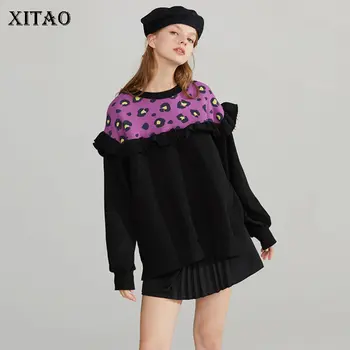 XITAO Fake Two Leopard Print Sweatshirt Stitching Lace Tops Women Trend Korean Style Lazy Oaf Streetwear Women Clothes XJ3337
XITAO Fake Two Leopard Print Sweatshirt Stitching Lace Tops Women Trend Korean Style Lazy Oaf Streetwear Women Clothes XJ3337