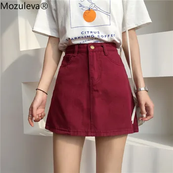 Mozuleva Wine Red Sold Women Pencil Denim Skirts All-match High Waist Bodycon Short Skirt Female Jeans Skirts 2019 Summer
Mozuleva Wine Red Sold Women Pencil Denim Skirts All-match High Waist Bodycon Short Skirt Female Jeans Skirts 2019 Summer