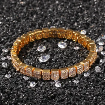 Hip Hop Iced Out Tennis Chain Bracelet Micro Pave Square CZ Gold Silver Color Men Charm Bracelet Rock Entertainment Jewelry
Hip Hop Iced Out Tennis Chain Bracelet Micro Pave Square CZ Gold Silver Color Men Charm Bracelet Rock Entertainment Jewelry