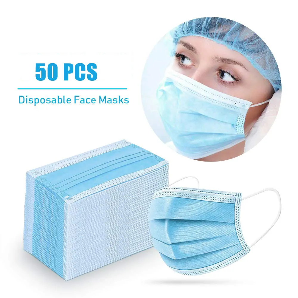 50Pcs/Lot Disposable Masks 3-layer Non-Woven Masks Anti nCoV Dust Mouth Face Mask Protection Soft Protective Mask
50Pcs/Lot Disposable Masks 3-layer Non-Woven Masks Anti nCoV Dust Mouth Face Mask Protection Soft Protective Mask