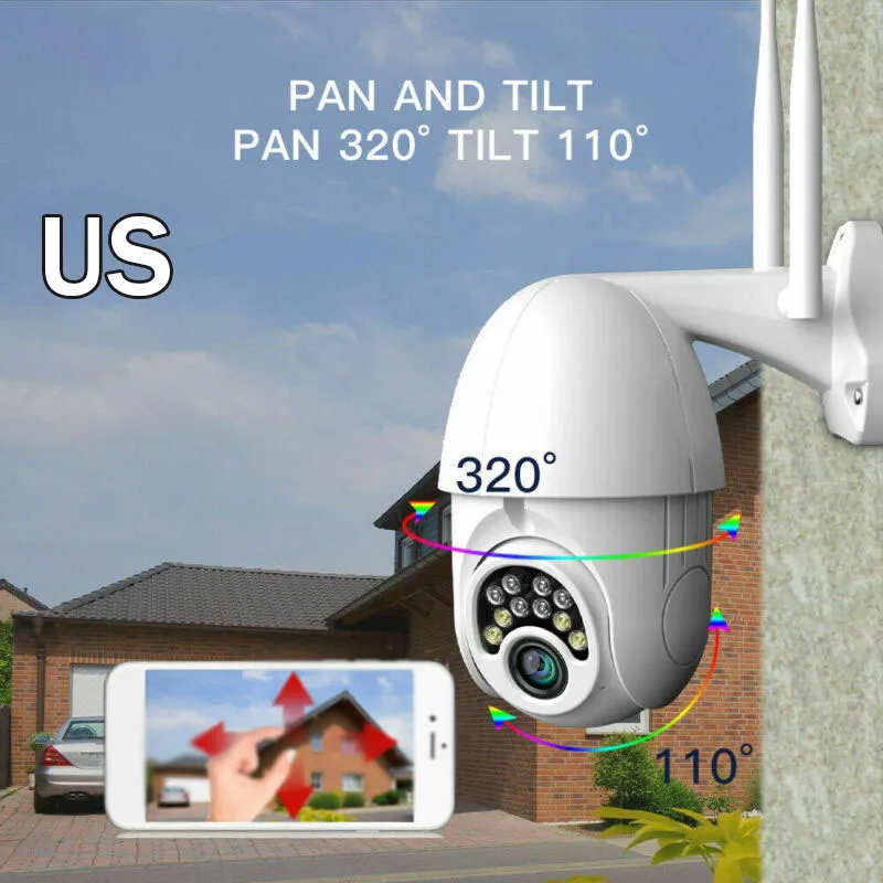 1080P HD IP CCTV Camera Waterproof Outdoor WIFI PTZ Security Wireless EU US Plug Remotely view on the phone or table screen
1080P HD IP CCTV Camera Waterproof Outdoor WIFI PTZ Security Wireless EU US Plug Remotely view on the phone or table screen