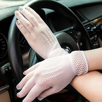 

Hot Mesh Gloves UV Protection Women Gothic Summer Gloves Sexy Fishing Nets Elegant Femininas Lace Gloves