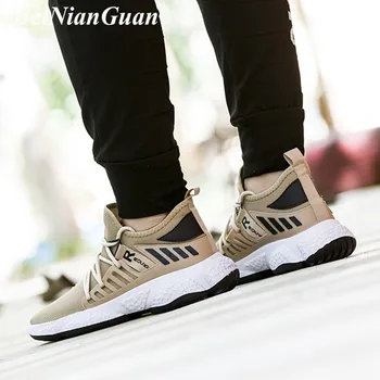 

Low Top Male Sneakers Lace Up Men's Sport Shoes Light Weight Men Tennis Shoes Sports Fly Weaving Mens Running Sneakers Shoes I9