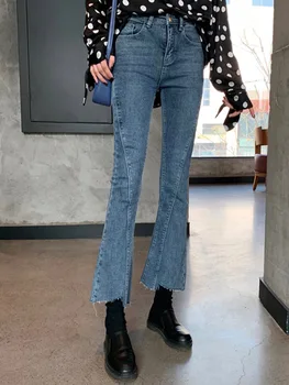 2019 New Styles Of Autumn Clothing, Irregular Micro Flared Trousers, High Waist, Slim And Loose Nine Points, Jeans, Female Nets,
2019 New Styles Of Autumn Clothing, Irregular Micro Flared Trousers, High Waist, Slim And Loose Nine Points, Jeans, Female Nets,