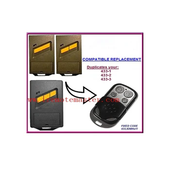 For 433-1, 433-2, 433-3 compatible remote control replacement 433,92MHZ FIXED CODE
For 433-1, 433-2, 433-3 compatible remote control replacement 433,92MHZ FIXED CODE