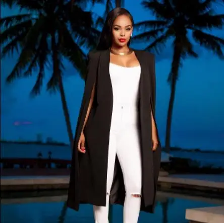 2019 Autumn Fashion White Black Ponchos And Capes Plus Size S-3XL 4XL Long Blazer Women Office Lady Elegant Blazers Coat RQ546 
2019 Autumn Fashion White Black Ponchos And Capes Plus Size S-3XL 4XL Long Blazer Women Office Lady Elegant Blazers Coat RQ546