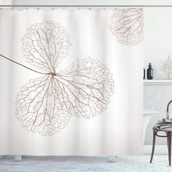 Flower Shower Curtain, Abstract Cotton Floral Design with Veins Natural Botanic Plants Image Artwork, Cloth Fabric Bathroom 
Flower Shower Curtain, Abstract Cotton Floral Design with Veins Natural Botanic Plants Image Artwork, Cloth Fabric Bathroom