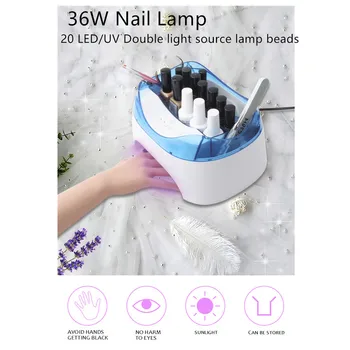 36W Nail Lamp Infrared intelligent induction built-in storage function 20 LED/UV Double light source lamp beads
36W Nail Lamp Infrared intelligent induction built-in storage function 20 LED/UV Double light source lamp beads