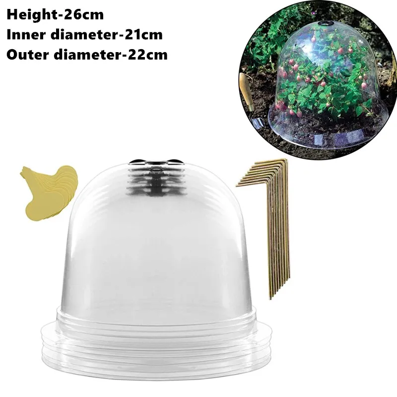 6pcs 10" Reusable Garden Greenhouse Plastic Cloche Plants Bell Dome Plant Protection Cover Frost Guard Freeze Protection
6pcs 10" Reusable Garden Greenhouse Plastic Cloche Plants Bell Dome Plant Protection Cover Frost Guard Freeze Protection